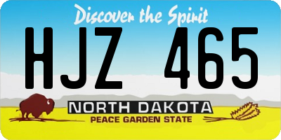 ND license plate HJZ465