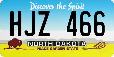 ND license plate HJZ466