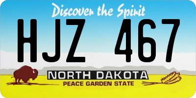 ND license plate HJZ467