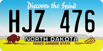 ND license plate HJZ476