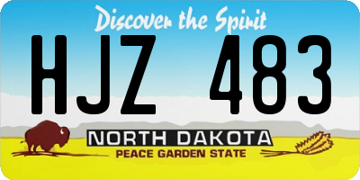 ND license plate HJZ483