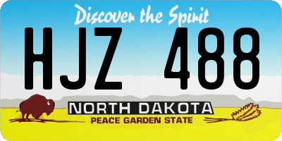 ND license plate HJZ488