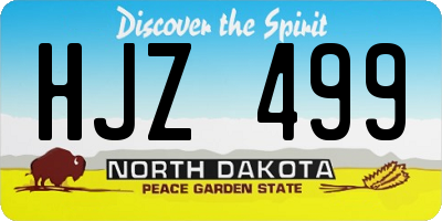 ND license plate HJZ499