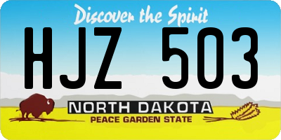 ND license plate HJZ503