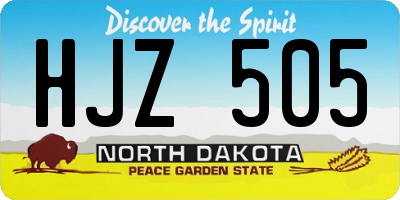 ND license plate HJZ505