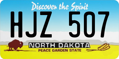 ND license plate HJZ507