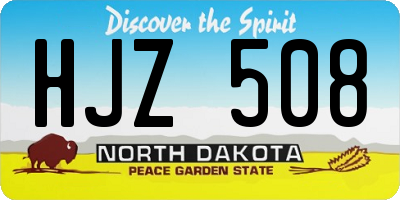 ND license plate HJZ508