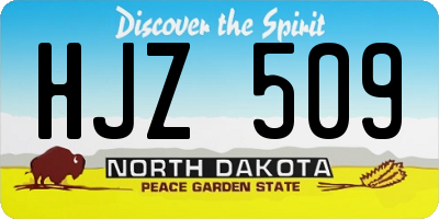 ND license plate HJZ509