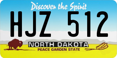 ND license plate HJZ512