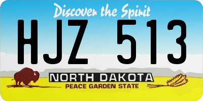 ND license plate HJZ513