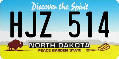 ND license plate HJZ514