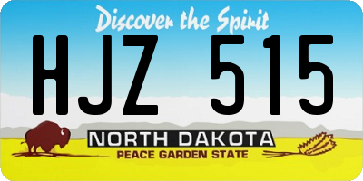 ND license plate HJZ515