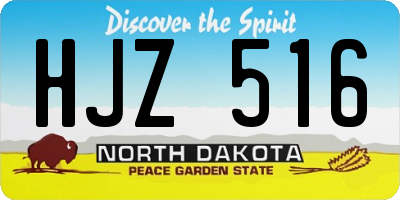 ND license plate HJZ516