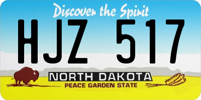 ND license plate HJZ517