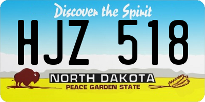 ND license plate HJZ518