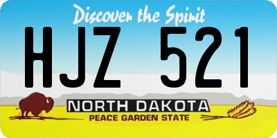 ND license plate HJZ521