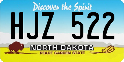 ND license plate HJZ522