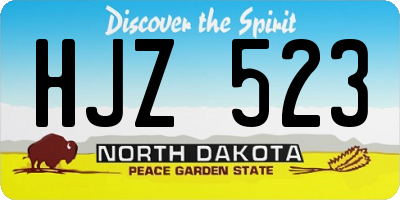 ND license plate HJZ523