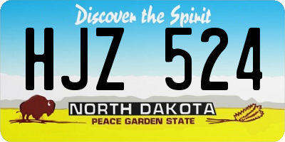 ND license plate HJZ524