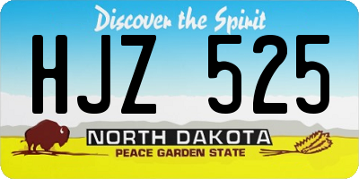 ND license plate HJZ525