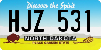 ND license plate HJZ531