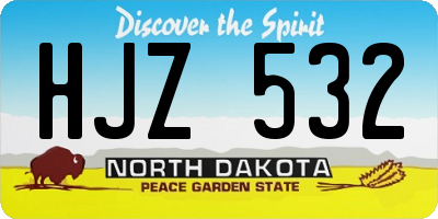 ND license plate HJZ532