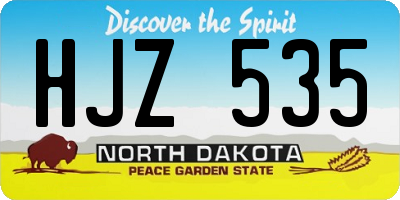 ND license plate HJZ535