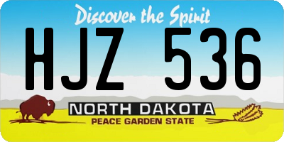 ND license plate HJZ536