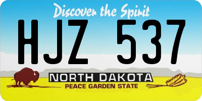 ND license plate HJZ537