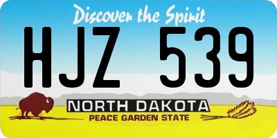 ND license plate HJZ539