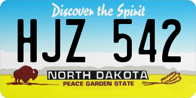 ND license plate HJZ542