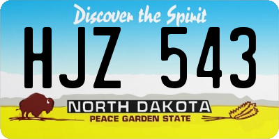 ND license plate HJZ543