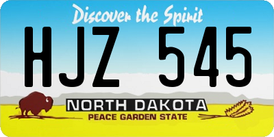 ND license plate HJZ545