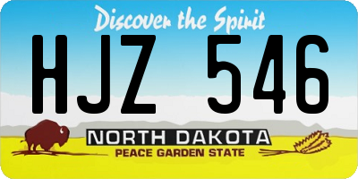 ND license plate HJZ546