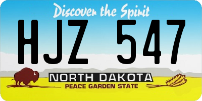 ND license plate HJZ547