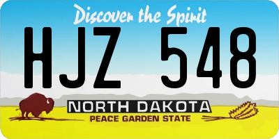 ND license plate HJZ548