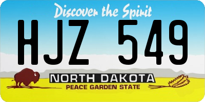 ND license plate HJZ549