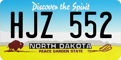 ND license plate HJZ552