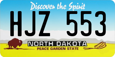 ND license plate HJZ553