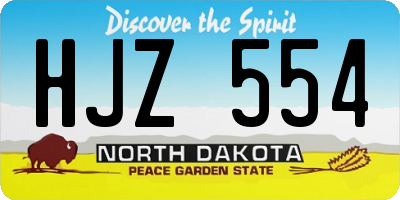 ND license plate HJZ554