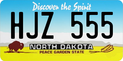 ND license plate HJZ555