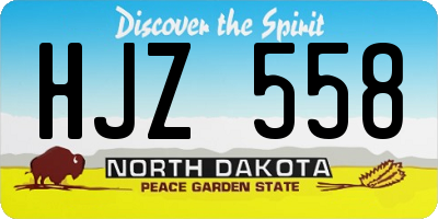 ND license plate HJZ558