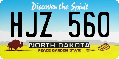 ND license plate HJZ560