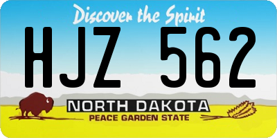 ND license plate HJZ562