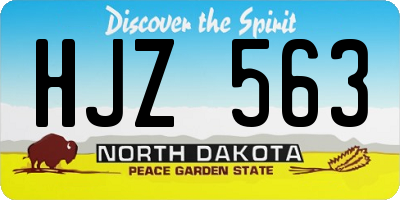 ND license plate HJZ563