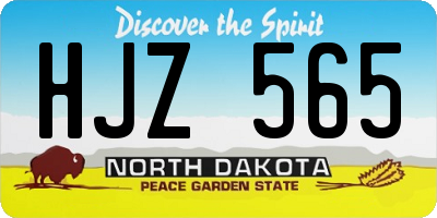 ND license plate HJZ565