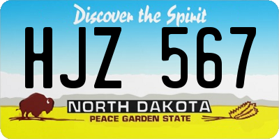 ND license plate HJZ567