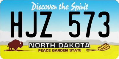 ND license plate HJZ573