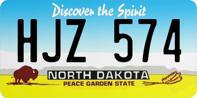 ND license plate HJZ574