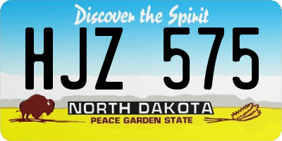 ND license plate HJZ575